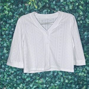 White Eyelet Women Top